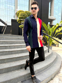 MARSHALL AMALFI WONDERS HAND WOVEN COTTON PATCHWORK SHIRT