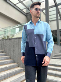 MAXWELL AMALFI WONDERS HAND WOVEN COTTON PATCHWORK SHIRT