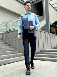 MAXWELL AMALFI WONDERS HAND WOVEN COTTON PATCHWORK SHIRT