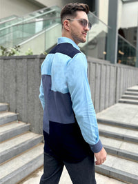 MAXWELL AMALFI WONDERS HAND WOVEN COTTON PATCHWORK SHIRT