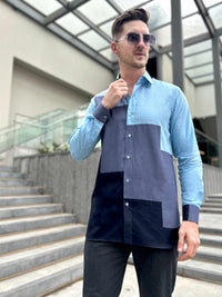 MAXWELL AMALFI WONDERS HAND WOVEN COTTON PATCHWORK SHIRT