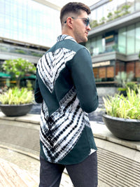 MADDOX AMALFI WONDERS HAND WOVEN COTTON SHIBORI PATCHWORK SHIRT