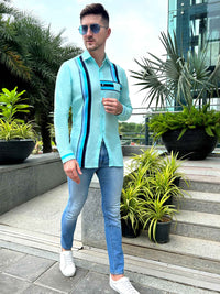 MORGAN AMALFI WONDERS HAND WOVEN COTTON PATCHWORK SHIRT