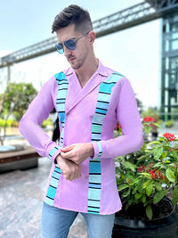 MARTYN AMALFI WONDERS HAND WOVEN COTTON PATCHWORK SHIRT