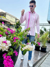 MURPHY AMALFI WONDERS HAND WOVEN COTTON PATCHWORK SHIRT