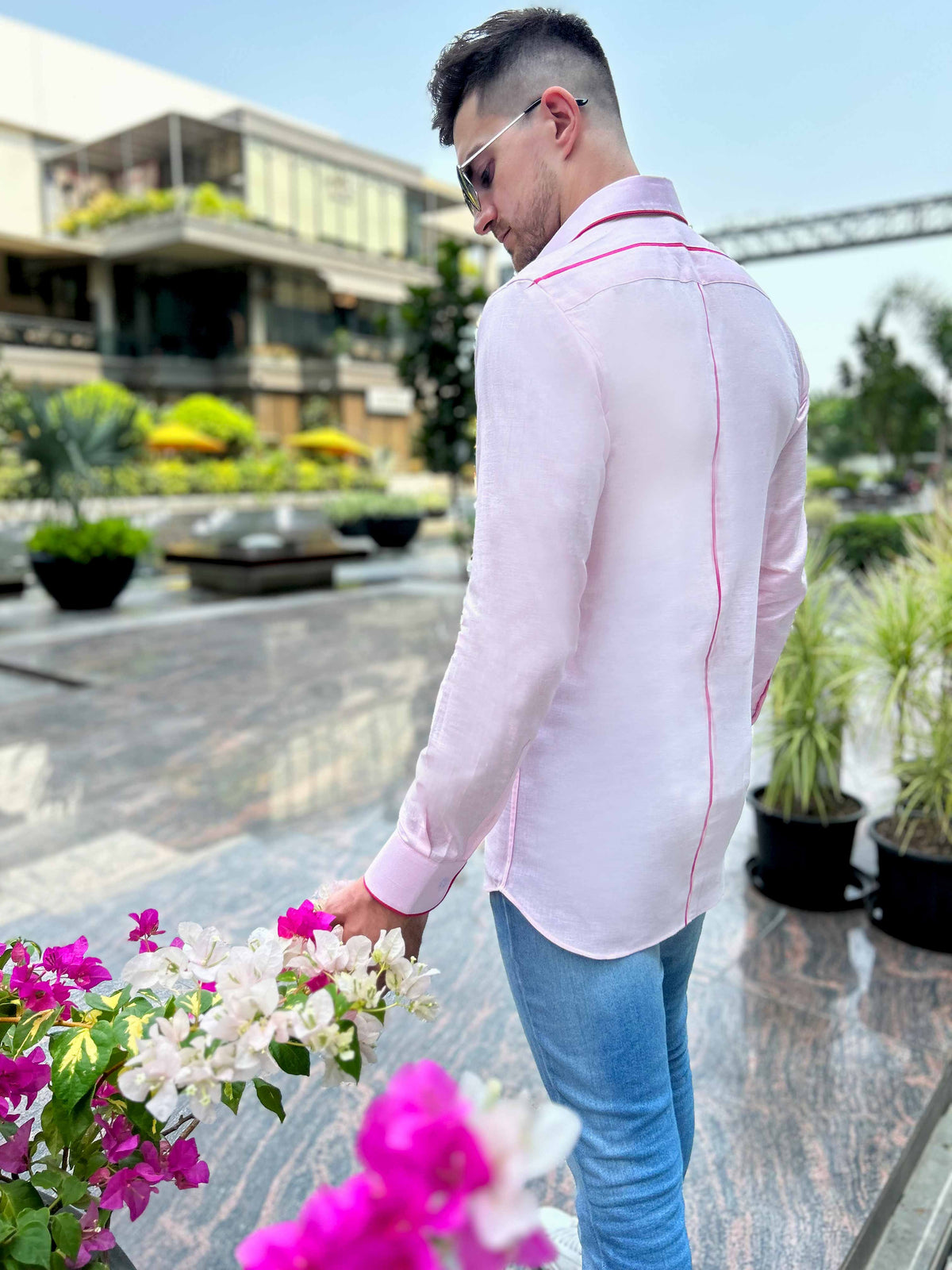 MURPHY AMALFI WONDERS HAND WOVEN COTTON PATCHWORK SHIRT