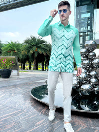 MILLER AMALFI WONDERS HAND WOVEN COTTON SHIBORI PATCHWORK SHIRT