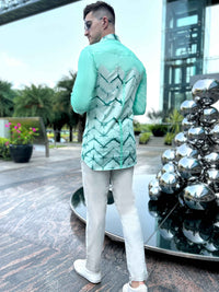 MILLER AMALFI WONDERS HAND WOVEN COTTON SHIBORI PATCHWORK SHIRT