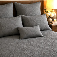 HENSLEY MEDITERRANEAN SERENITY COASTAL SLATE QUILTED 6 PIECE BEDCOVER SET