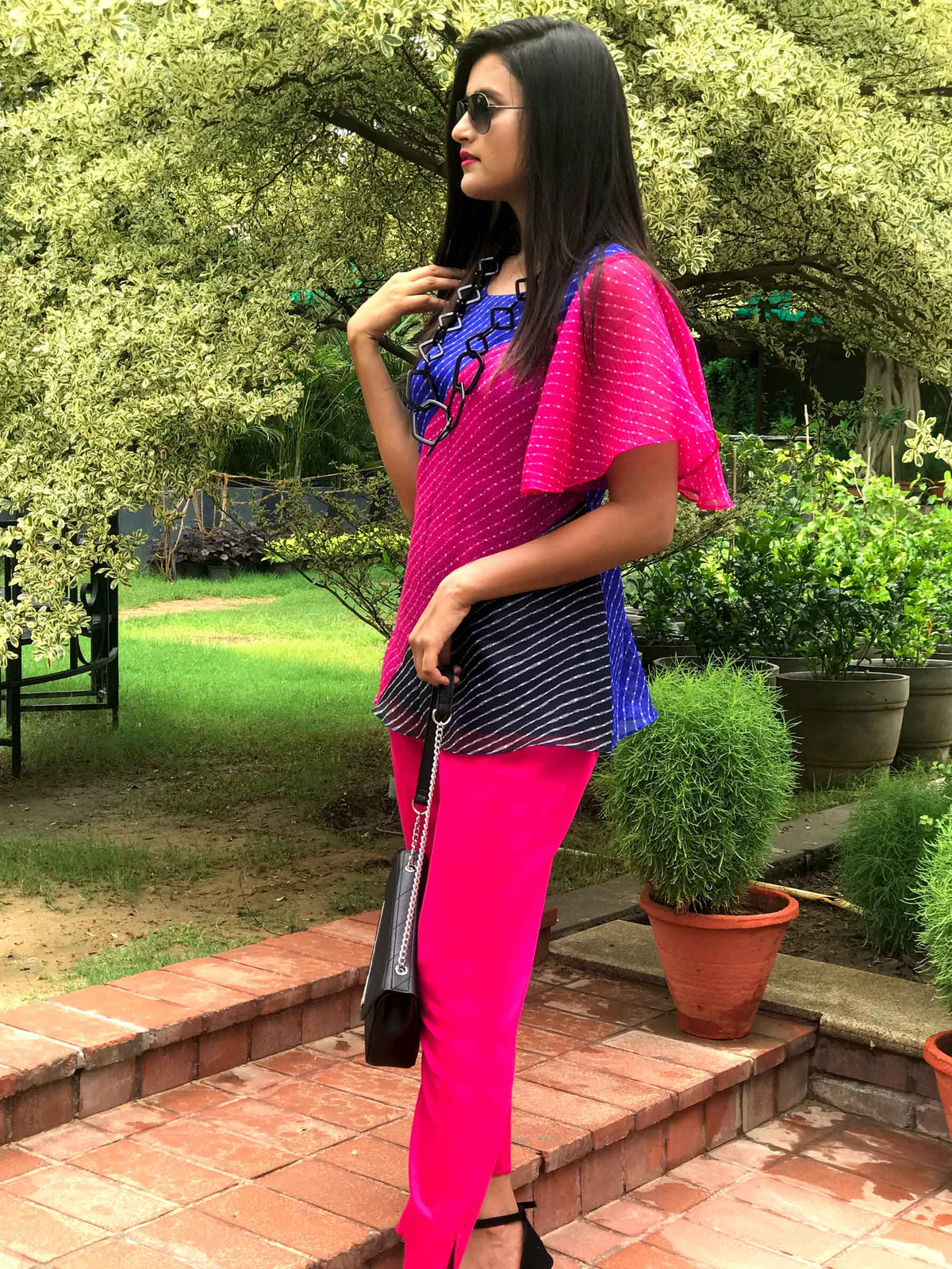 SANNA SANTORINI STRIPES SILK KOTA DORIA TUNIC