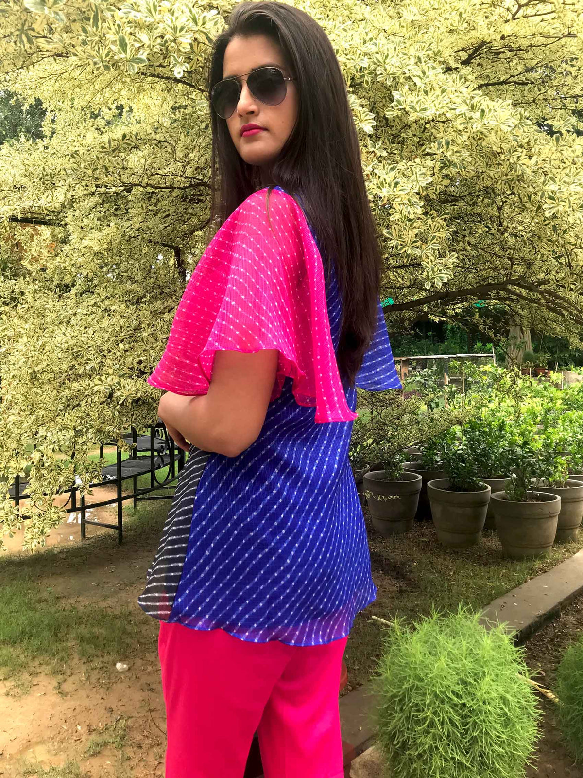 SANNA SANTORINI STRIPES SILK KOTA DORIA TUNIC